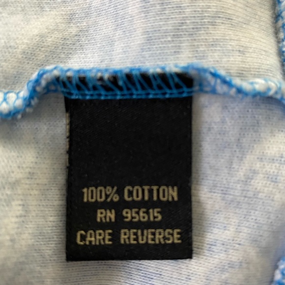 Turquoise/white cotton sweater w/ buttons down the front and 3/4 sleeve - Picture 6 of 7